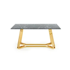 KONAMI bord, - top - Sort marmor, ben - guld