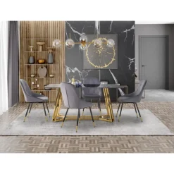 KONAMI bord, - top - Sort marmor, ben - guld