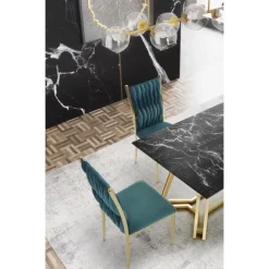 KONAMI bord, - top - Sort marmor, ben - guld