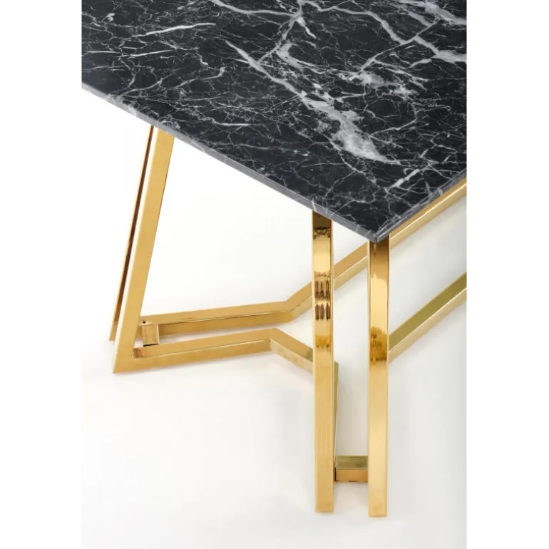 KONAMI bord, - top - Sort marmor, ben - guld