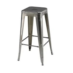 Korona barstol i grå malet lakeret stål