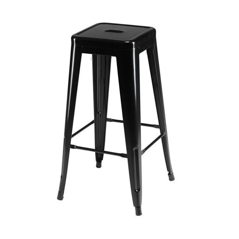 Korona barstol i sortmalet lakeret stål