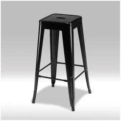 Korona barstol i sortmalet lakeret stål