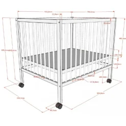 Kravlegård Dino 95 × 75 cm – hvid