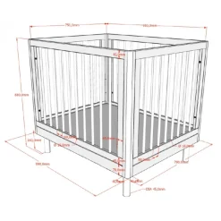 Kravlegård i eg Forrest Oak 95 × 75 cm – naturlig