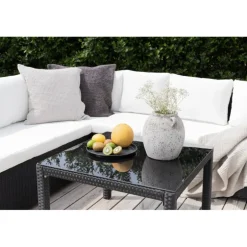 Kuba Have Hjørnesofa Sæt - Sort