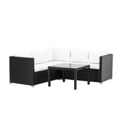 Kuba Have Hjørnesofa Sæt - Sort