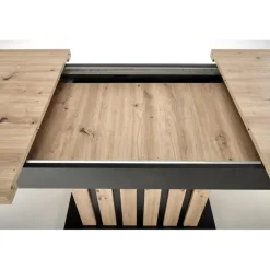 LAMELLO Spisebord med udtræk, håndværker eg / Sort