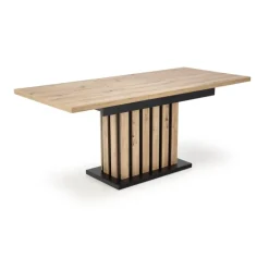 LAMELLO Spisebord med udtræk, håndværkseg / Sort