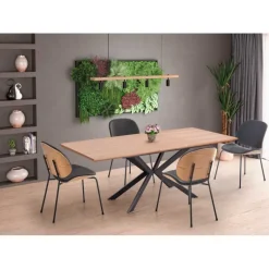 LEGARTO bord Naturlig eg/Sort