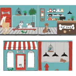 Legeforhæng til halvhøj seng – Pet Shop, blå (PINO/SCOTT)