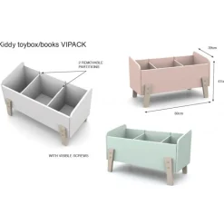 Legetøjskasse Kiddy – lyserød, skandinavisk design