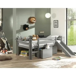 Legetøjskasse med skuffer – Pino, grå (sæt af 2)