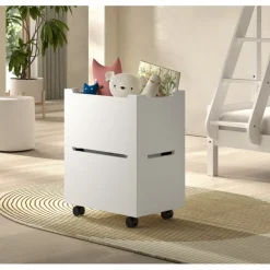 Legetøjskasse på hjul Forrest Beech – Hvid (sæt med 2 skuffer)