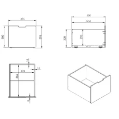 Legetøjskasse sæt med 3 skuffer – Pino, grå