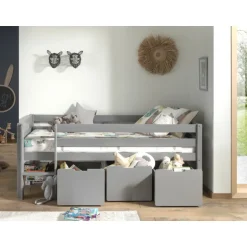 Legetøjskasse sæt med 3 skuffer – Pino, grå