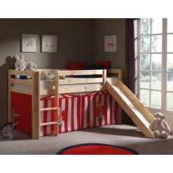 Legetæppe gardinsæt til halvhøj seng – Rød klovne-tema