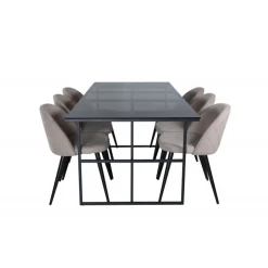 Leif t Spisebordssæt - Beige og Sort