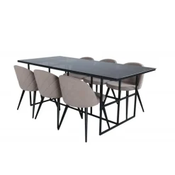 Leif t Spisebordssæt - Beige og Sort