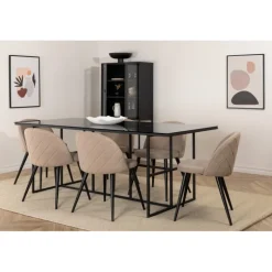 Leif t Spisebordssæt - Beige og Sort