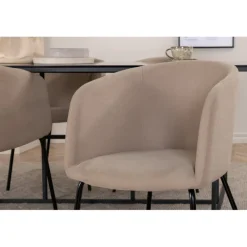 Leif t Spisebordssæt - Beige og Sort