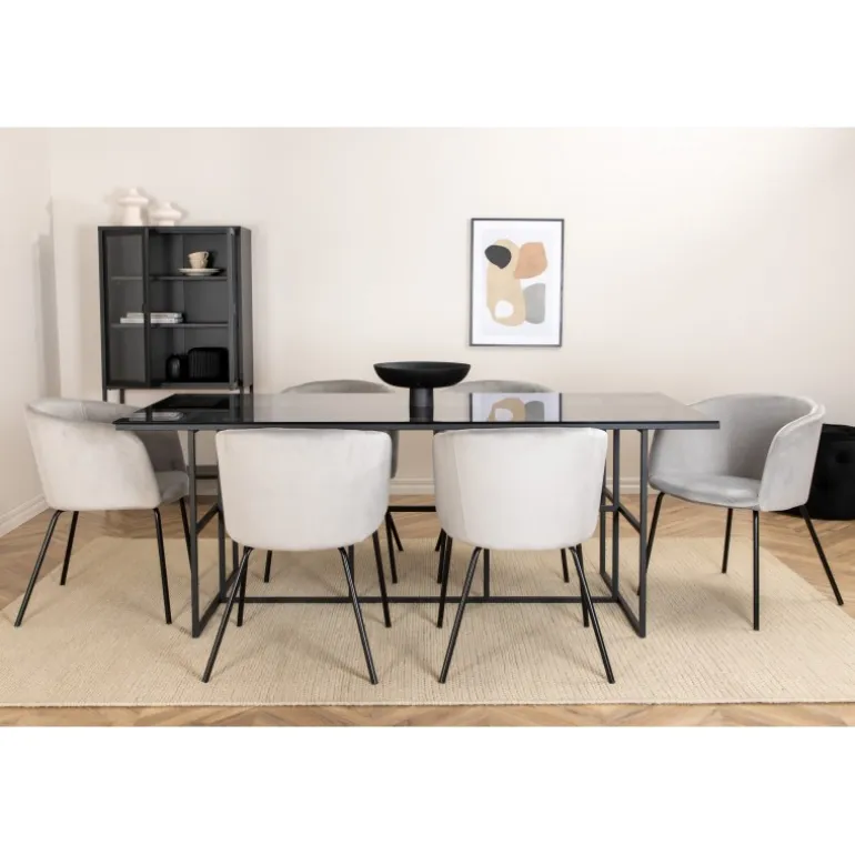 Leif t Spisebordssæt - Sort og Grå