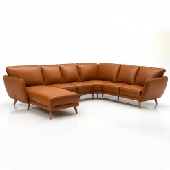 Liam Læderhjørnesofa Cognac - Venstrevendt