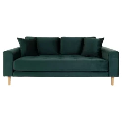 Lido 2,5 Personers Sofa - Sofa i mørkegrønt velour