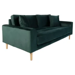 Lido 2,5 Personers Sofa - Sofa i mørkegrønt velour
