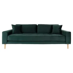 Lido 3 Personers Sofa - Sofa i mørkegrønt velour