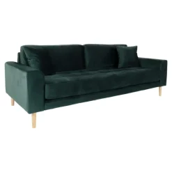 Lido 3 Personers Sofa - Sofa i mørkegrønt velour