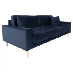 Lido 3 Personers Sofa - Sofa i mørkeblåt velour