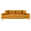 Lido 3 Personers Sofa i sennepsgult velour