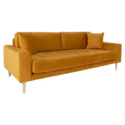 Lido 3 Personers Sofa i sennepsgult velour