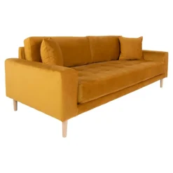 Lido 3 Personers Sofa i sennepsgult velour
