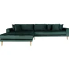 Lido - Venstrevendt Chaiselongsofa - Mørkegrøn velour