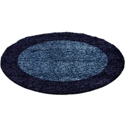 Life Rund Shaggy tæppe Ramme - Blå