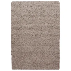 Life Shaggy tæppe Ensfarvet - Beige