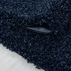 Life Shaggy tæppe Ensfarvet - Blå