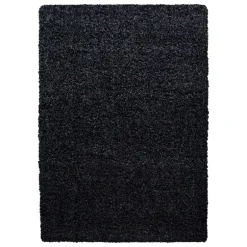 Life Shaggy tæppe Ensfarvet - Antracit