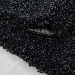 Life Shaggy tæppe Ensfarvet - Antracit