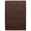 Life Shaggy tæppe Ensfarvet - Brun