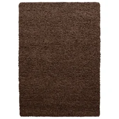 Life Shaggy tæppe Ensfarvet - Brun
