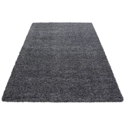Life Shaggy tæppe Ensfarvet - Grå