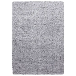 Life Shaggy tæppe Ensfarvet - Lysegrå