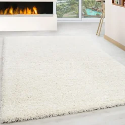 Life Shaggy tæppe Ensfarvet - Creme