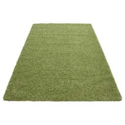 Life Shaggy tæppe Ensfarvet - Grøn
