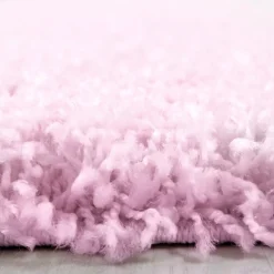 Life Shaggy tæppe Ensfarvet - Pink