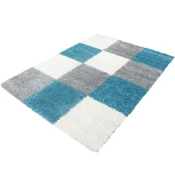 Life Shaggy tæppe Ternet - Turkis