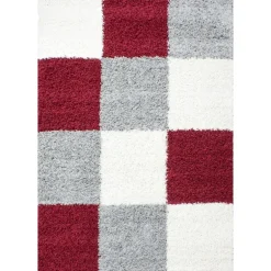 Life Shaggy tæppe Ternet - Rød